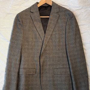 Banana Republic Tan/Beige Plaid 40R Cotton Blazer